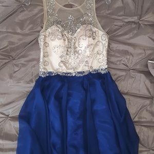 Royal Blue and Silver Homecoming Dress